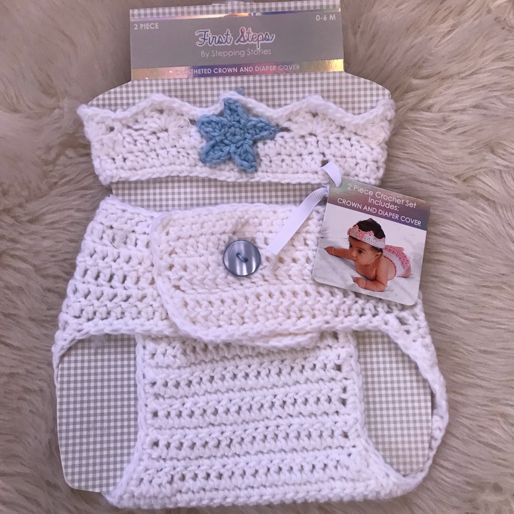 Newborn photo outfit knit prince diaper cover baby
